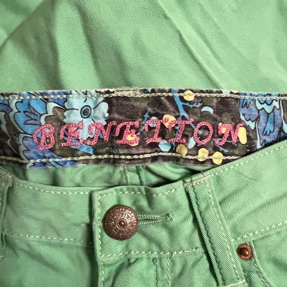 Vintage United Colors of Benetton Jeans Bright Green - Picture 3 of 6